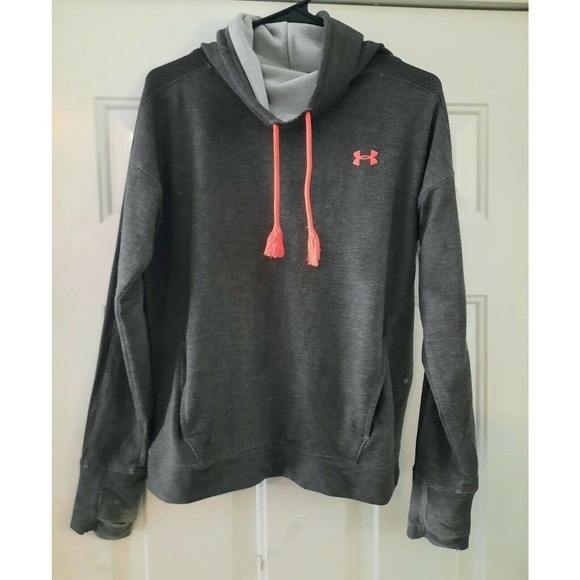 Under Armour Ladies Cowl Neck Hoodie, Medium Loose Fit Gray - Picture 1 of 7